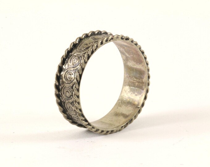 Vintage Silver Scroll Twisted Band Design Ring 925 Sterling Silver RG 3906