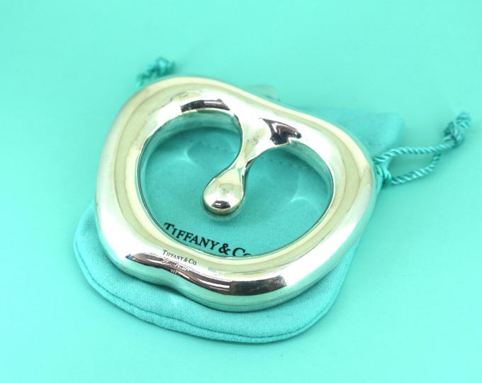 Authentic Tiffany & Co Elsa Peretti Vintage Abstract Apple Design Baby Rattle Teether Toy 925 Sterling Silver OT 30