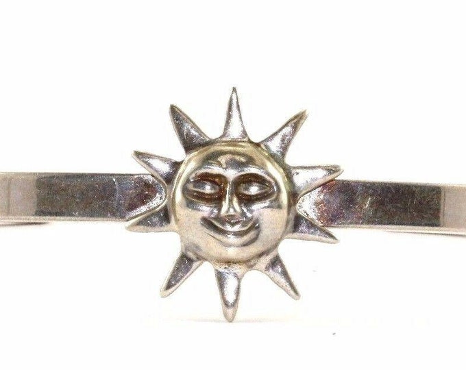 Vintage Happy Sun Dace Cuff Bracelet 925 Sterling Br 1856(123720997458)