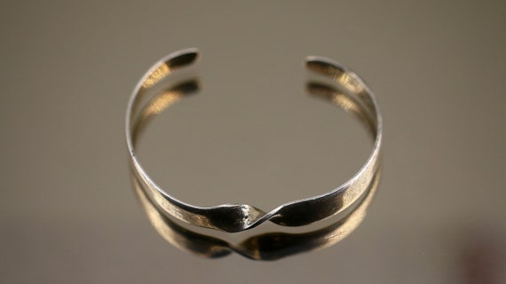 Vintage Plain Simple Twist Scroll Design Cuff Bra… - image 5