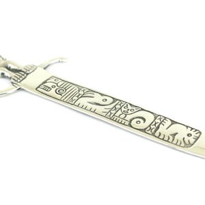Vintage Heavy Peruvian Sword Letter Opener Knife Sterling Silver