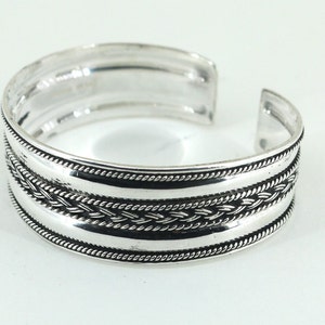Vintage Indonesia BA Suarti Bali Cuff Bracelet Sterling Silver BR 3769