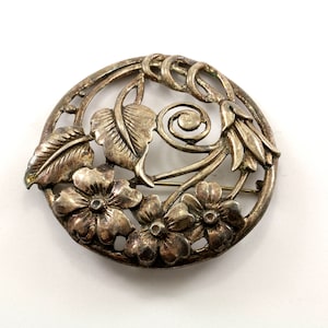 Vintage Danecraft Flowers Floral Design Pin/Brooch 925 Sterling BB 770-E