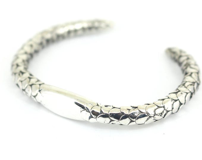 Vintage Heavy Dragon Tail Design Cuff Bracelet 925 Silver BR 106