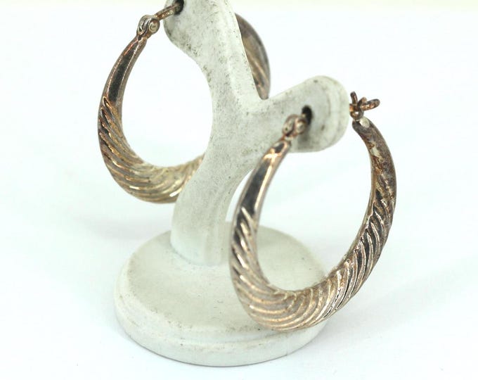 Vintage Twisted Swirl Pave Hoop Design Earrings 925 Sterling Silver ER 102