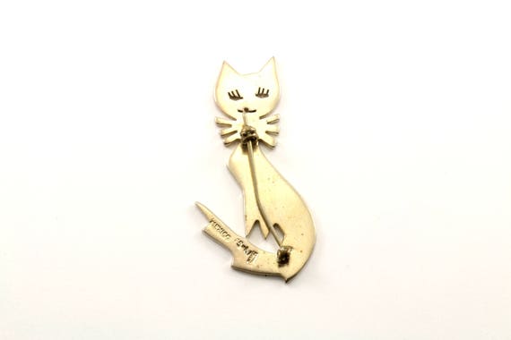 Vintage Taxco Cat Design Pin/Brooch 925 Sterling … - image 2