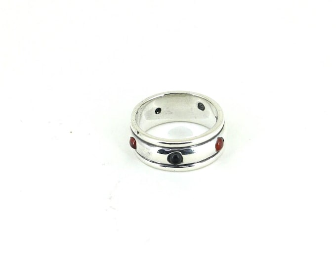 Vintage Size 7 Round Fidget Chakra Meditation Statement Spinner Anxiety 925 Sterling Silver RG 3196