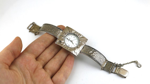 Hammered Sterling Silver Watch Watch Band: Sterling Silver Hammered Apple Watchband  main image 4