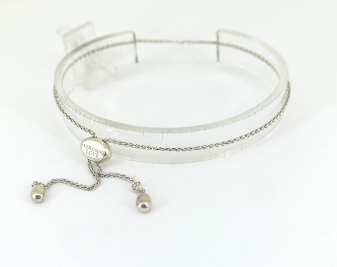 Vintage Vera Wang Love Adjustable Size  Classic Chain Bracelet Sterling Silver BR 3552