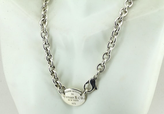 本物のティファニー オーバルタグ ロロリンクチェーンネックレス 925