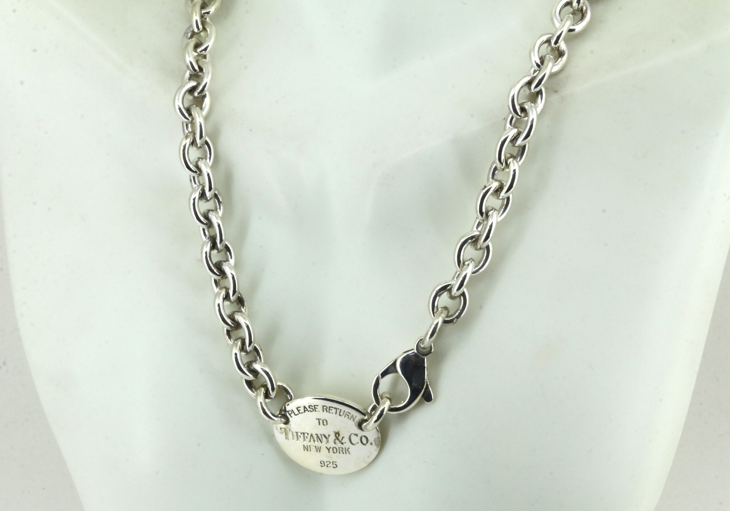 本物のティファニー オーバルタグ ロロリンクチェーンネックレス 925