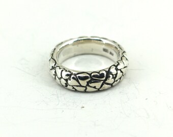 Size 8 Per Algot Enevoldsen Band Ring Heart By Heart 925 Sterling Silver Rg 3819