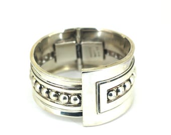 Vintage Wave Zig-zag 925 Sterling Silver Bangle Bracelet BR 031 - Etsy