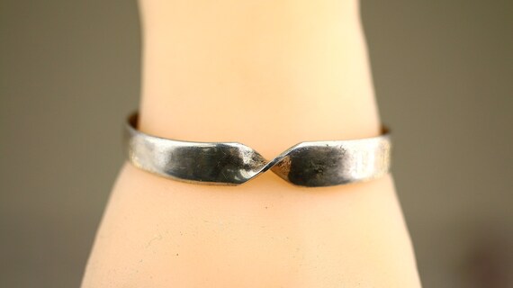 Vintage Plain Simple Twist Scroll Design Cuff Bra… - image 3