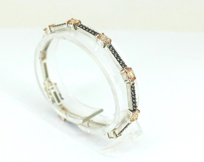 Vintage Bracelet |CZ Crystals & Marcasite Stones Design Bracelet | Beautiful Chain Bracelet | Sterling Silver 925 Bracelet | BR 3791