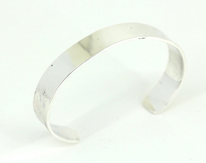 Vintage Curved Convex Wide Domed  Cuff Bracelet 925 Sterling Silver BR 277