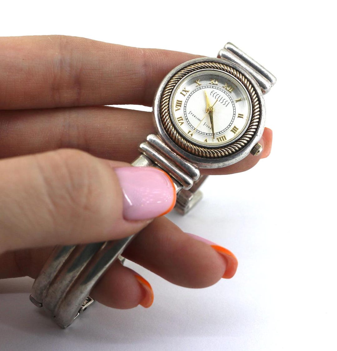 Vintage 7 in Ecclissi Japan Quartz Watch 925 Sterling Silver  display picture 3