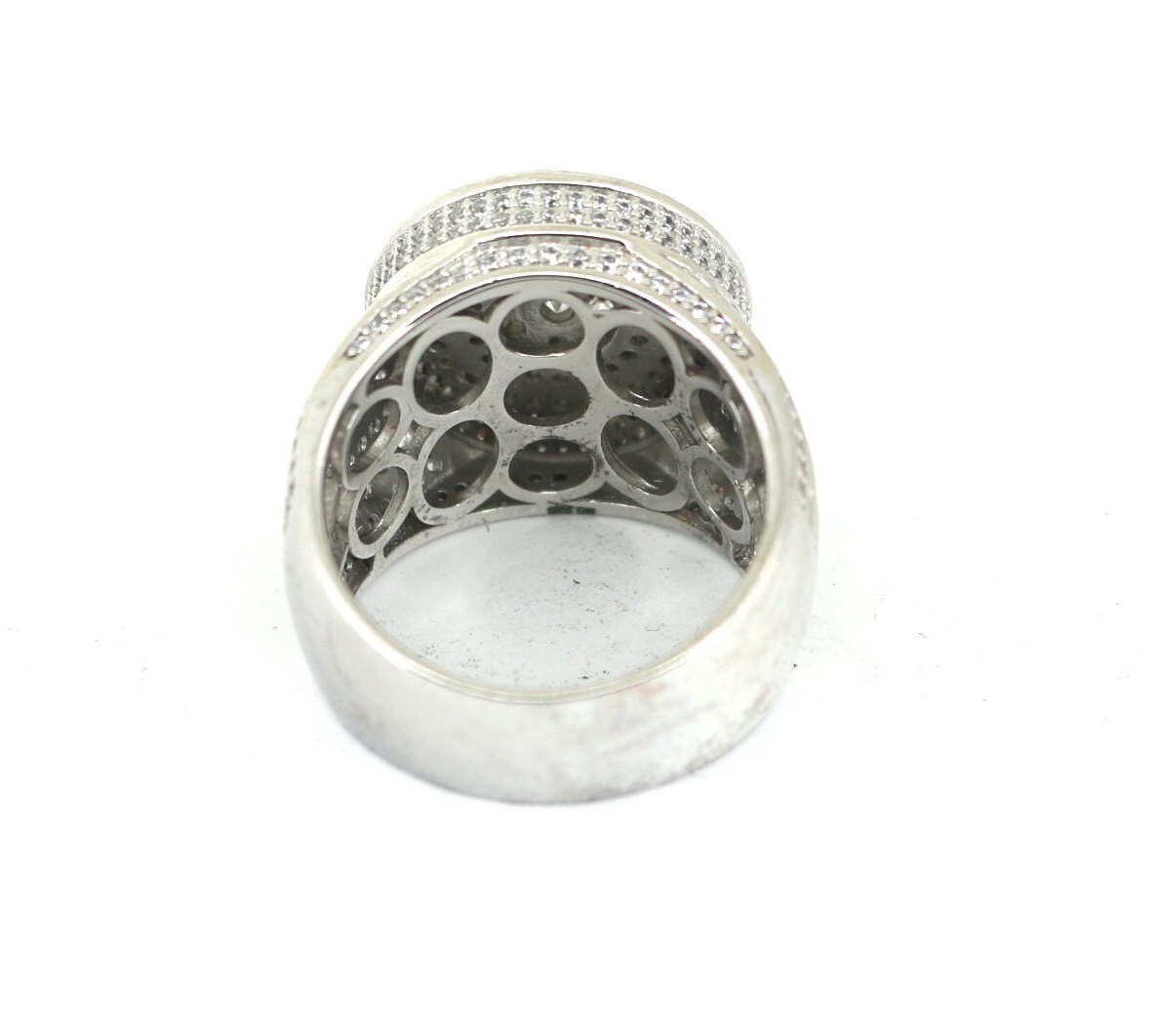 Vintage Size 10.5 Men's Round Shape Shiny White Crystals CZ Vintage Size 10.5 Men's Round Shape Shiny White Crystals CZ