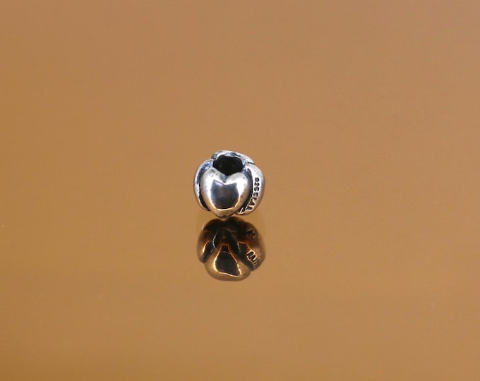 Vintage Pandora Peridot Eye Green Charm Block Bead For European Bracelet Sterling Silver CH 8A