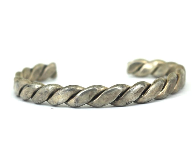Vintage Mexican Twisted Cuff Bracelet 925 Sterling BR 1886