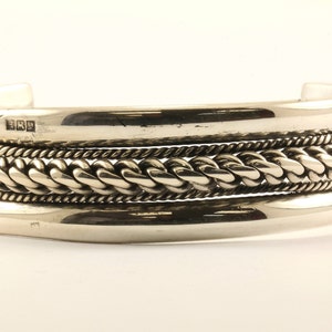 Vintage 1970s Bracelet | Twist Design Cuff Bracelet | Sterling Silver Bracelet BR 1284