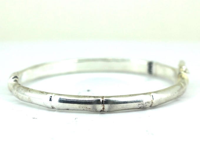 Vintage Bamboo Bangle Bracelet 925 Sterling Silver BR 3380