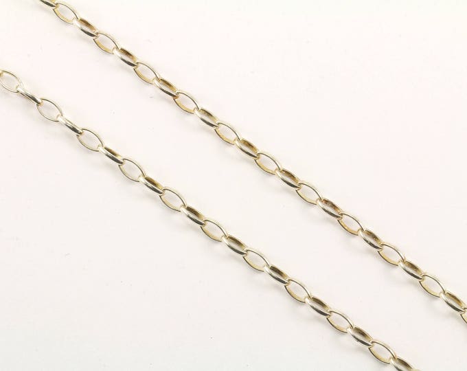 24 Inch Italy Oval Link Chain Necklace 925 Sterling Silver NC 806-E