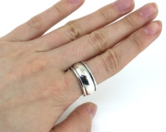 Vintage Size 6.5 Convex Center Statement Band Ring 925