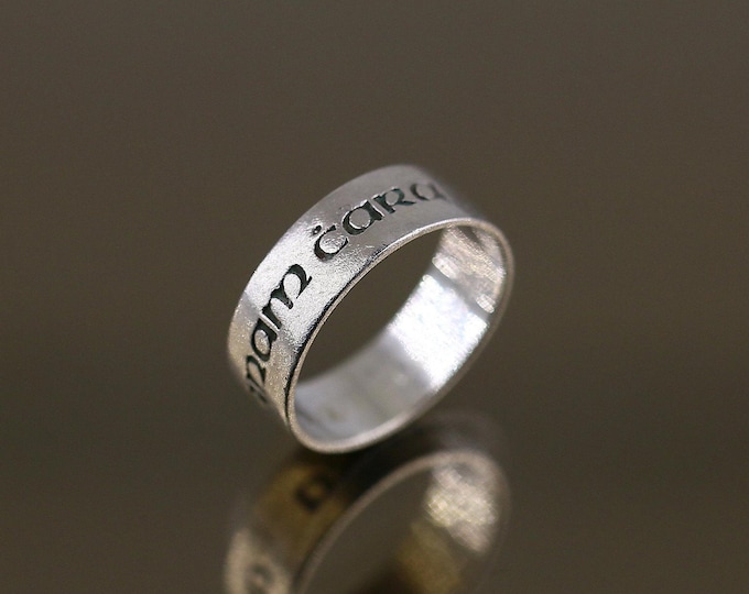 Vintage Name Adam Cara Engraved Simple Plain Design Love Bff Band Ring 925 Sterling Silver Size 7.5 RG4376