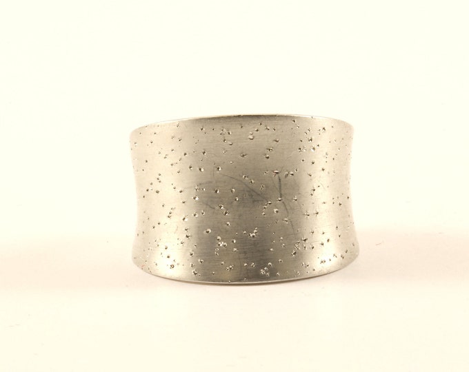 Vintage Size 6.75 Matte Finish Sparkling Design Ring 925 Sterling RG 3639