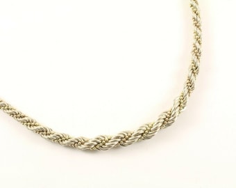Vintage 18 Inch Rope Graduated Design Chain Necklace 925 Sterling Nc 302