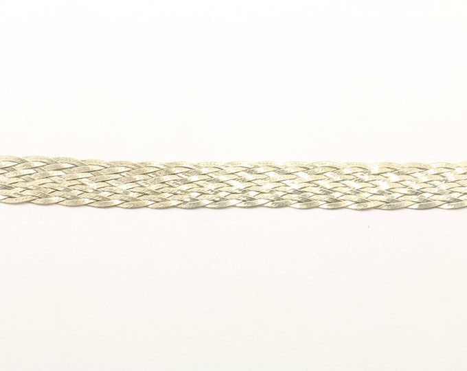 Vintage 18-20 Inch Italy Thin Braid Chain Necklace 925 Sterling NC 1016