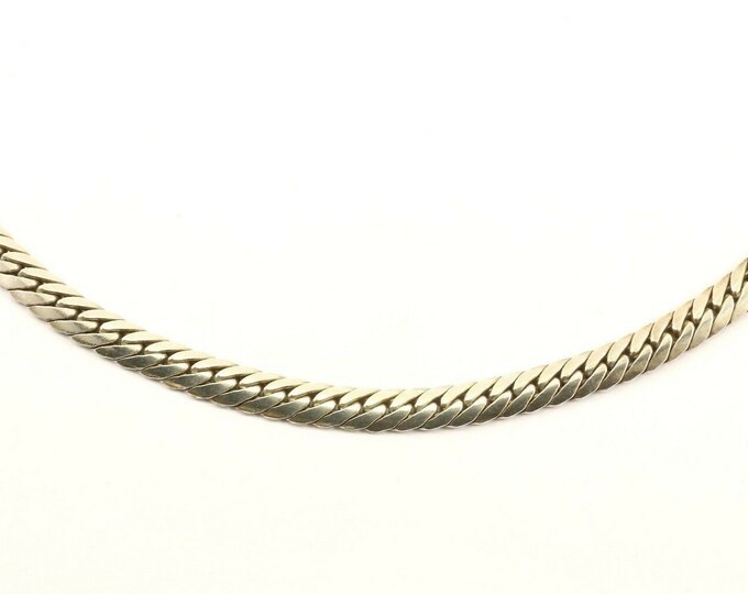 Vintage 18 Inch Flat Cuban Chain Design Necklace 925 Sterling Nc 404(401744748223)