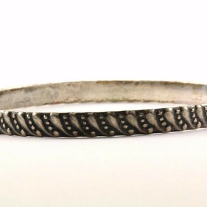 Vintage Scroll Design Bangle Bracelet Sterling Silver Br 2861(123759778099)
