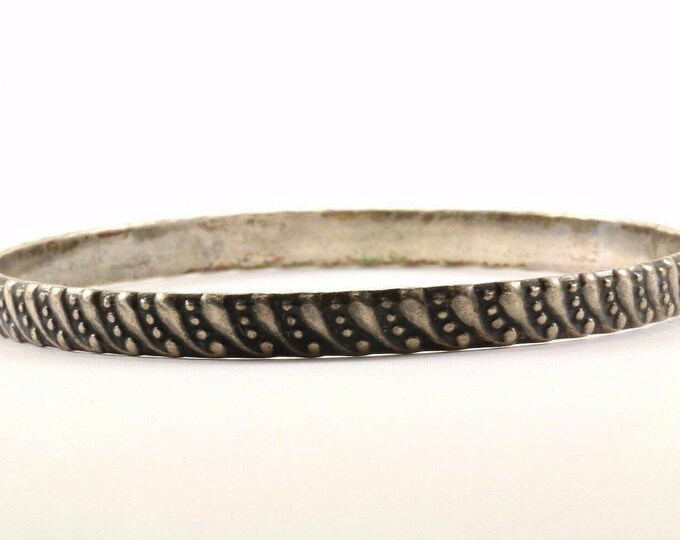 Vintage Scroll Design Bangle Bracelet Sterling Silver Br 2861(123759778099)