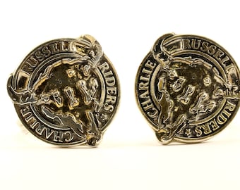 Vintage Charlie Russell Riders Buffalo Skull Collectibles Set of 2 Napkin Rings NR 42-E