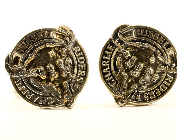 Vintage Charlie Russell Riders Buffalo Skull Collectibles Set of 2 Napkin Rings NR 42-E