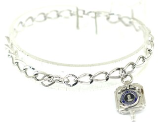 Vintage Admiral Farragut Academy Kinney Rolo Chain Bracelet 925 Sterling Silver BR 695