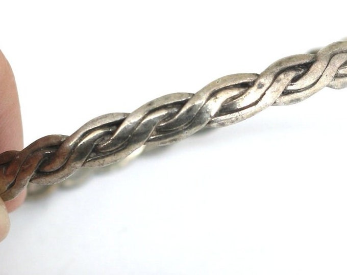 Vintage Twisted Braided Design Round Bangle Bracelet 925 Sterling Silver BR 161
