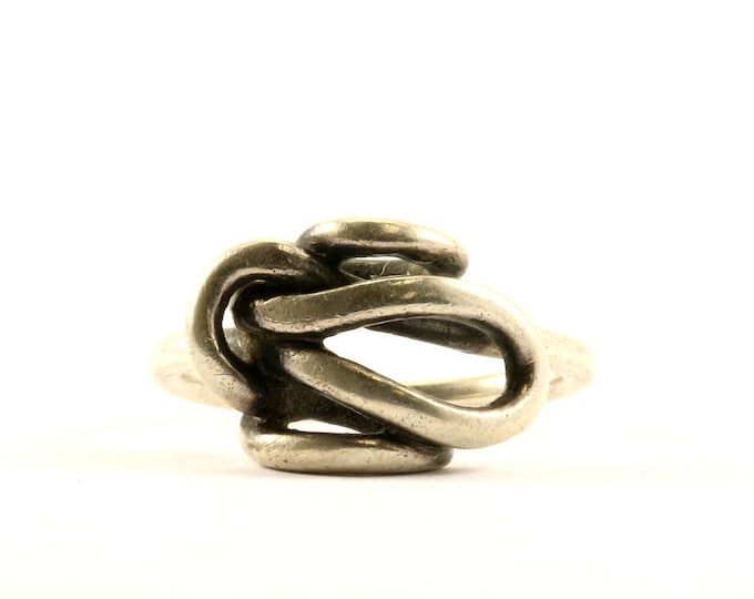 Vintage Size 5.5 Wire Knot Design Ring 925 Sterling Silver RG 1809-E