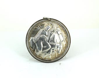 Vintage 1989 Towle  Christmas Story Ornament Journey  Religious Pendant  925 Sterling Silver PD 501
