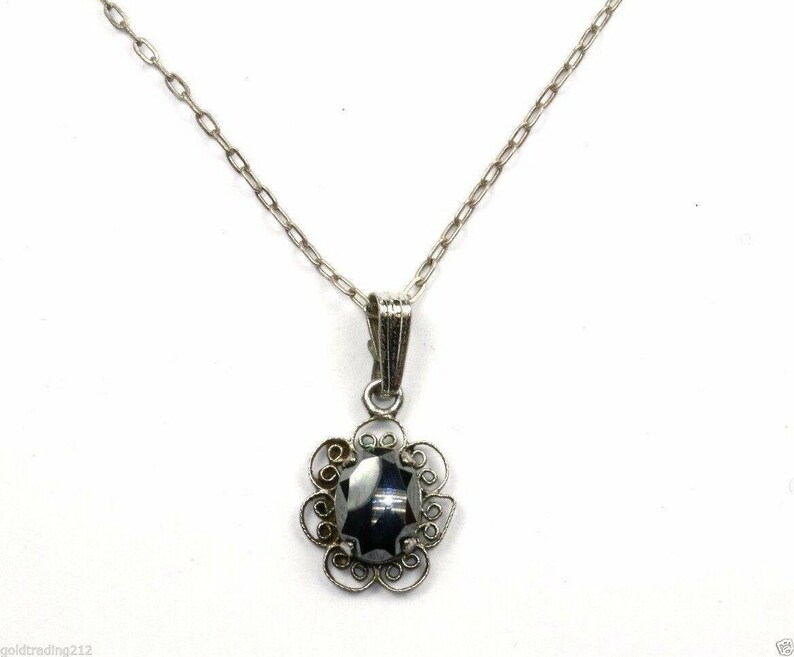 401744748258 Zeidell\u2019s Vintage Sterling Silver Hematite Filigree Pendant Necklace Nc 576