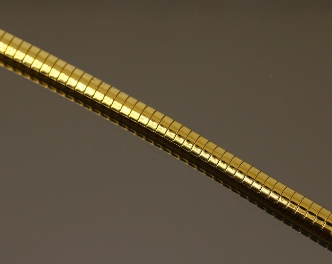 Italy Thin Flat Herringbone Gold Plated Snake  Bracelet 925 Sterling BR 2834