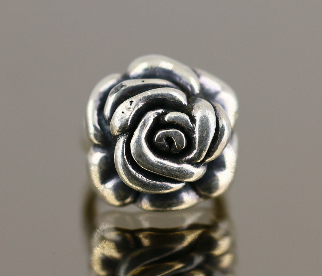 Vintage Size 6 Rose Flower 3D Design Ring 925 Sterling RG 3853 - Etsy