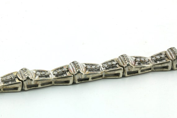 Vintage X Cross Link Bracelet Sterling 925 BR 3549 - image 3