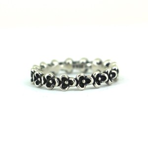 Vintage  ALE S925 Pandora Women&#39;s Flower Design Band Ring 925 Sterling Silver  RG 3722