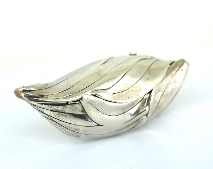 Vintage Australian leaves Design Case Box Sterling 925 Silver  OT 10