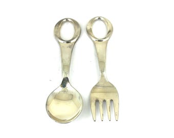 Vintage Ovale Sterling Spoon And Fork Set Flatware Sterling 925 Silver OT 099