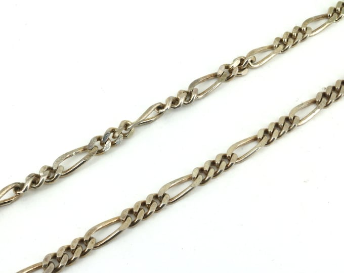 Vintage 30 In Figaro Chain Necklace 925 Sterling Silver NC 555
