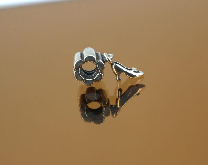 Vintage Pandora Retired Stiletto Shoe Charm Block Bead For European Bracelet Sterling Silver CH 212